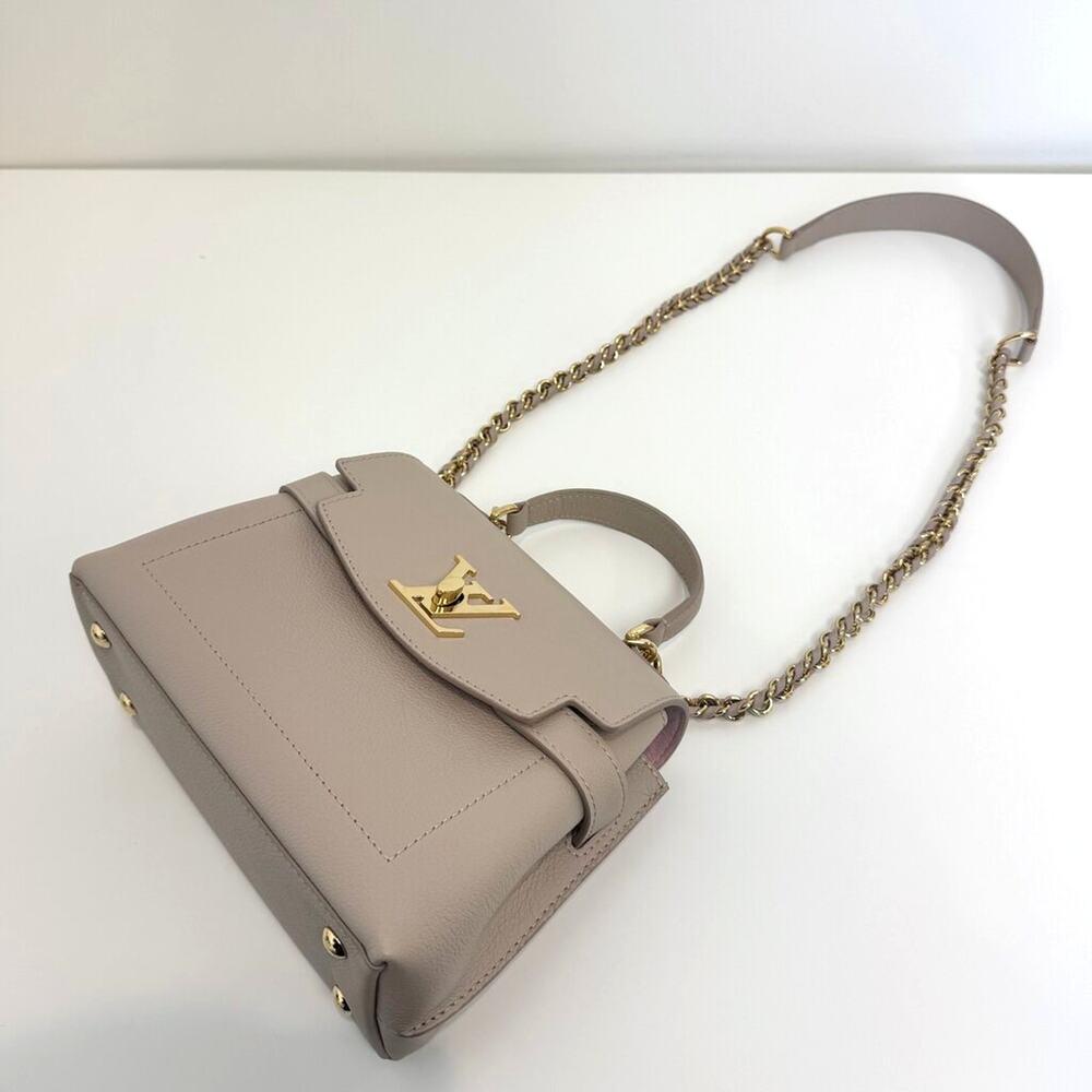 Louis Vuitton Lock Me Ever Greige Leather Mini Bag with Gold LV Hardware Handbag - Picture 10 of 15